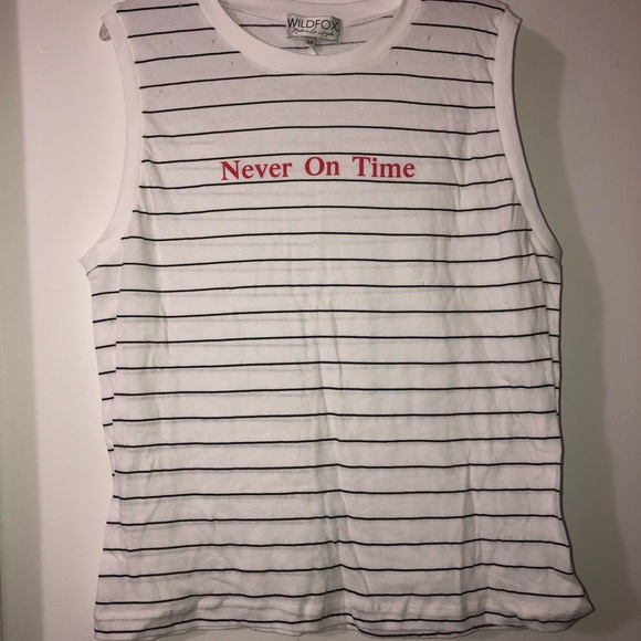Wildfox “Never On Time” Sleeveless Muscle Tank Top - Picture 3 of 7
